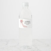 Roze Hoge Hakken Bruiloftsfeest Waterfles Etiket (Voorkant)