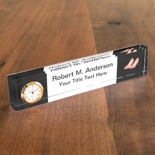 Roze hoge hakken - Elegant 1950s-gierpompen Naambordje (Zijkant)