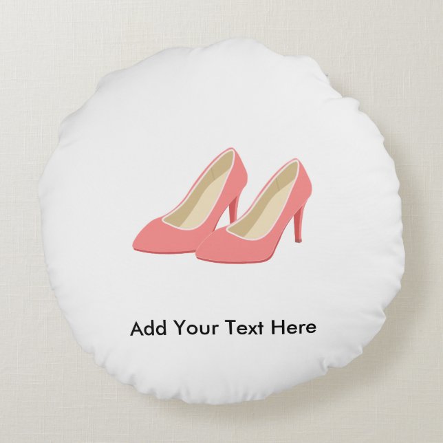 Roze hoge hakken - Elegant 1950s-gierpompen Rond Kussen (Achterkant)