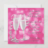 Roze hoge hakken elk nummer verjaardagsfeestje kaart (Achterkant)