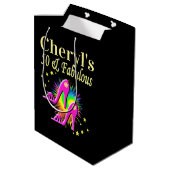 ROZE HOGE HAKKEN GEPERSONALISEERD 50E VERJAARDAG MEDIUM CADEAUZAKJE (Achterkant Gekanteld)