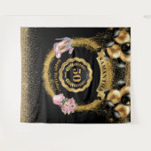 Roze Hoge Hakken Gouden Glitter 50e Verjaardag Wandkleed (Voorkant (horizontaal))