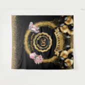 Roze Hoge Hakken Gouden Glitter 50ste Verjaardag D Wandkleed (Voorkant (horizontaal))