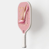 Roze hoge hakken met gouden harten | pickleball paddle (Links)