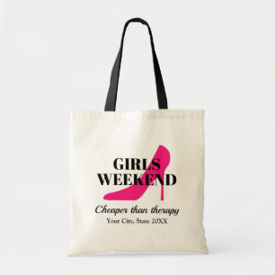 Roze hoge hakken schoenen meiden weekend trip tas