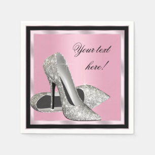 Roze hoge hakken schoenen servet