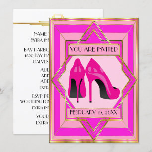 Roze hoge hakken speciale gelegenheid uitnodiging