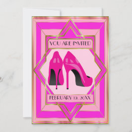 Roze hoge hakken uitnodiging voor speciale gelegen
