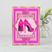 Roze hoge hakken uitnodiging voor speciale gelegen (Staand voorkant)