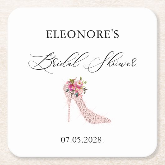 Roze hoge hakken Vrijgezellenfeest Kartonnen Onderzetters (Voorkant)