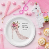 Roze hoge hakken Vrijgezellenfeest Papieren Bordje (Feest)