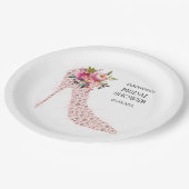 Roze hoge hakken Vrijgezellenfeest Papieren Bordje (Gekanteld)