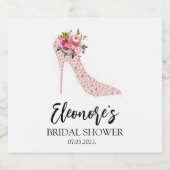 Roze hoge hakken Vrijgezellenfeest Sparkling Wijnetiket (Enkel label)