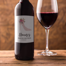 Roze hoge hakken Vrijgezellenfeest Wijn Etiket