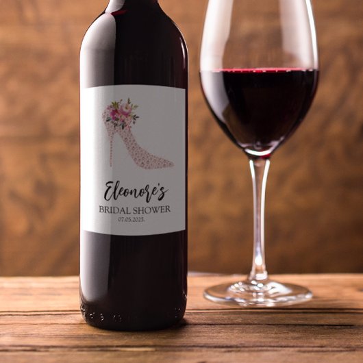 Roze hoge hakken Vrijgezellenfeest Wijn Etiket