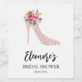 Roze hoge hakken Vrijgezellenfeest Wijn Etiket (Enkel label)