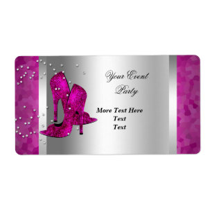 Roze hoge hakken zilveren feestparty etiket
