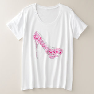 Roze hoge Hielontwerpopschoenen Grote Maat T-shirt