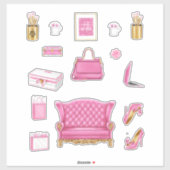 Roze Hoge Mode Vrouwen Hakken Portemonnee & Access Sticker (Vel)