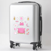 Roze Hoge Mode Vrouwen Hakken Portemonnee & Access Sticker (Koffer)