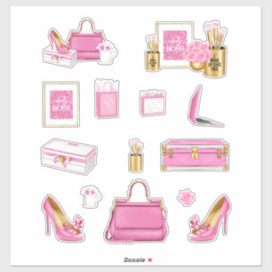 Roze Hoge Mode Vrouwen Hakken Portemonnee & Access Sticker