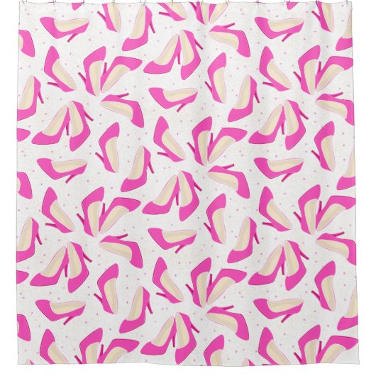 Roze hoge niveaus douchegordijn (Voorkant)