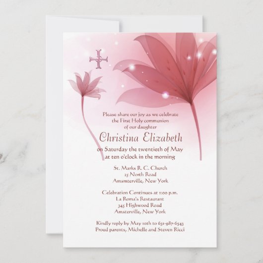 Roze hoge uitnodiging (Voorkant)