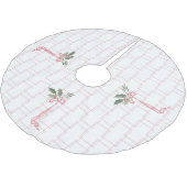 Roze Holly Berry Bow Kerstmis Kerstboom Rok (Gekanteld)