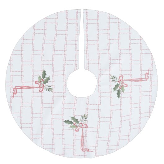 Roze Holly Berry Bow Kerstmis Kerstboom Rok (Voorkant)