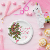 Roze Holly en Silver Bells Paper Bord (Feest)