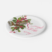 Roze Holly en Silver Bells Paper Bord (Gekanteld)