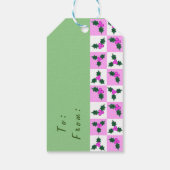 Roze Holly geruit patroon Cadeaulabel (Achterkant)