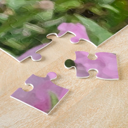 Roze hollyhock legpuzzel (Zijkant)