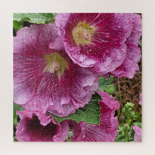 Roze hollyhock legpuzzel
