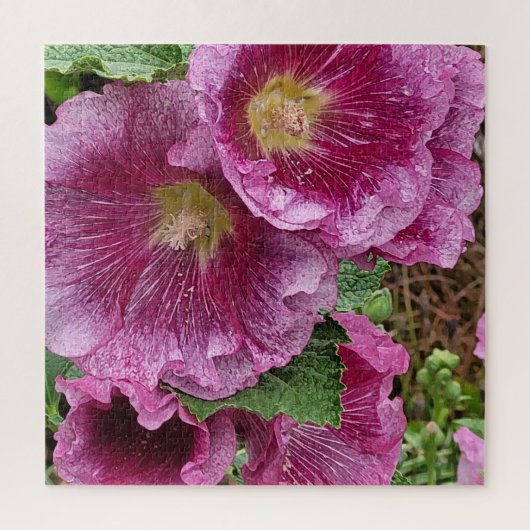 Roze hollyhock legpuzzel (Verticaal)
