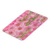 Roze Hollyhock Mallow Malva Flower Floral Painting Magneet (Linkerzijde)