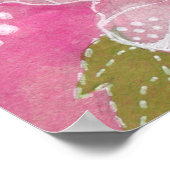 Roze Hollyhock Mallow Malva Flower Floral Painting Poster (Hoek)