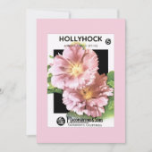 roze Hollyhock Seed Packet Kaart (Voorkant)