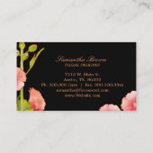 Roze Hollyhocks Elegante Bloemist Visitekaartje (Achterkant)