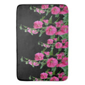 Roze Hollyhocks op Black Badmat (Voorkant Verticaal)