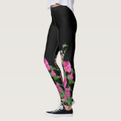 Roze Hollyhocks op Black Leggings (Links)