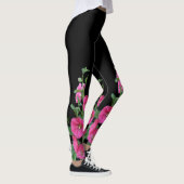 Roze Hollyhocks op Black Leggings (Rechts)