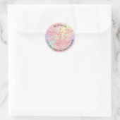 Roze Holograaf RSVP Vrolijk Kerstmis Kleur Therapi Ronde Sticker (Tas)