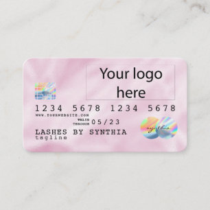 Roze Holograaf Unicorn-creditcard voegt je logo to Visitekaartje