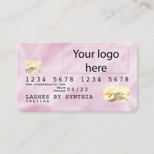 Roze Holograaf Unicorn-creditcard voegt je logo to Visitekaartje