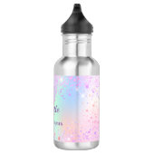 Roze holografisch monogram meisje waterfles (Rechts)