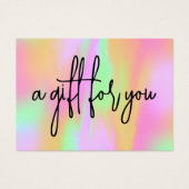 Roze holografisch scriptcertificaat visitekaartje (Voorkant)