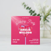 Roze holografisch snoep lieve verjaardag kaart (Staand voorkant)