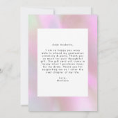 Roze holografische foto-Afstuderen Bedankkaart (Achterkant)
