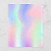 Roze holografische foto budget verjaardagsuitnodig (Achterkant)